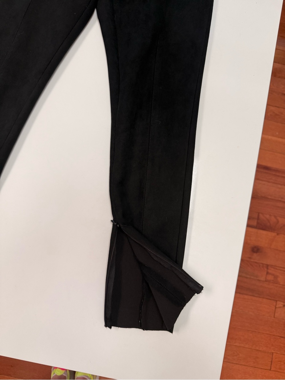 Zara Black High-Rise Skinny Sueded Ponte Pants, zippered ankle - Picture 5 of 14